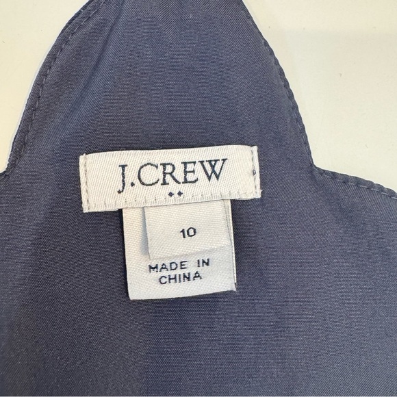 J CREW Women Soft Comfy Poly Halter Tank Top Navy White Polka Dot - Picture 5 of 8